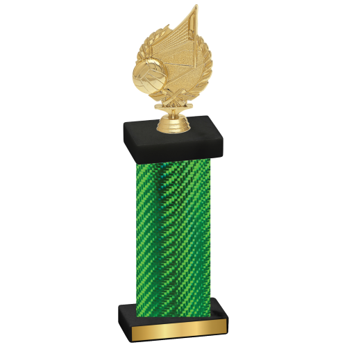 Single Green Carbon Fiber Volleyball Trophy