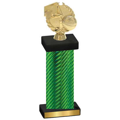 Single Green Carbon Fiber Basketball Trophy