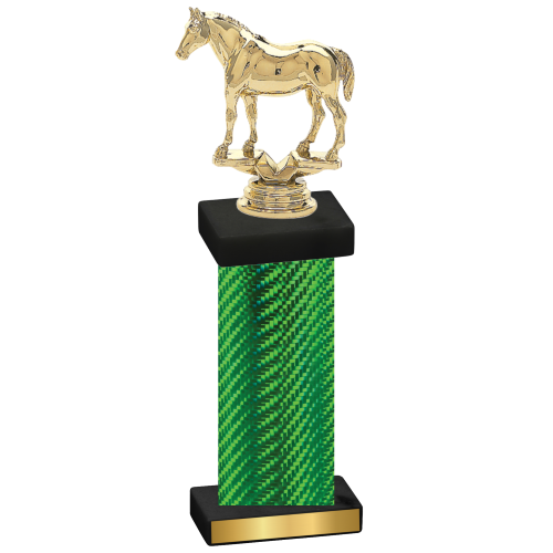 Single Green Carbon Fiber Horses Trophy