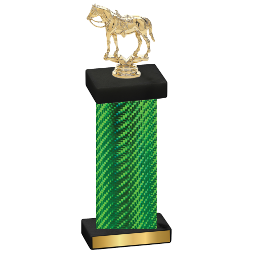 Single Green Carbon Fiber Horses Trophy