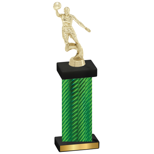 Single Green Carbon Fiber Basketball Trophy