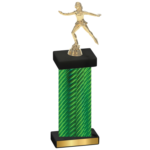 Single Green Carbon Fiber Skater Trophy