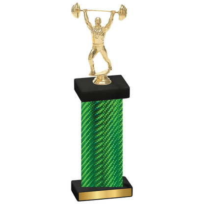 Single Green Carbon Fiber Weights Trophy