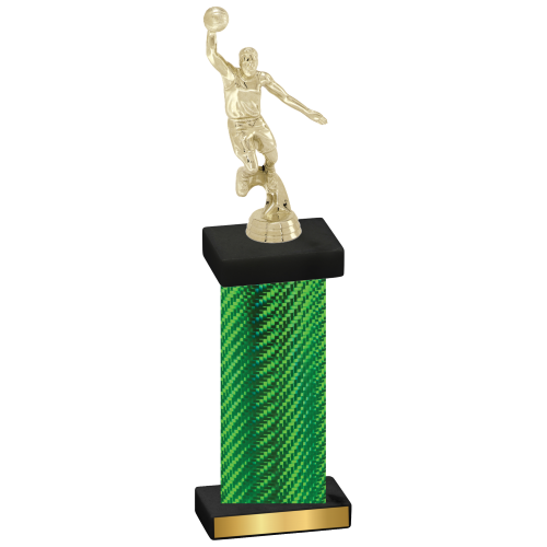 Single Green Carbon Fiber Basketball Trophy