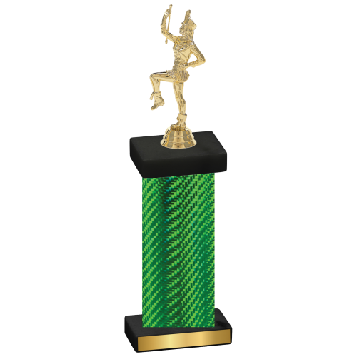 Single Green Carbon Fiber Majorette Trophy