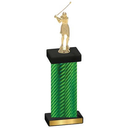 Single Green Carbon Fiber Golf Trophy