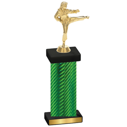 Single Green Carbon Fiber Karate Trophy