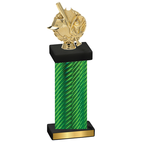 Single Green Carbon Fiber Baseball Trophy