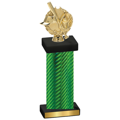 Single Green Carbon Fiber Baseball Trophy