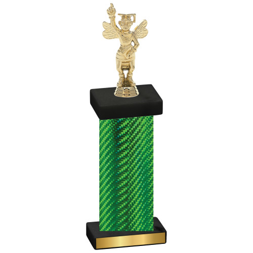 Single Green Carbon Fiber Academics Trophy