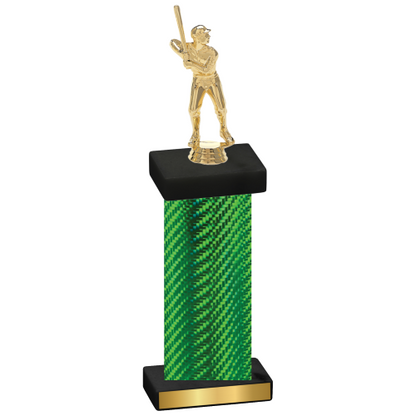 Single Green Carbon Fiber Baseball Trophy