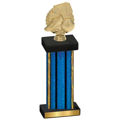 Single Blue Glacier Soccer Trophy