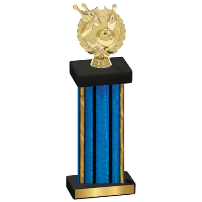 Single Blue Glacier Bowling Trophy