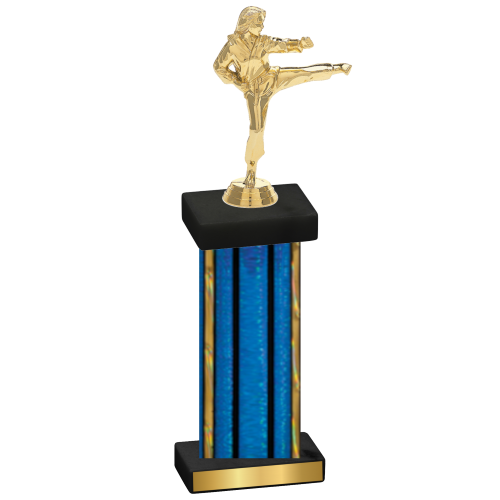 Single Blue Glacier Karate Trophy