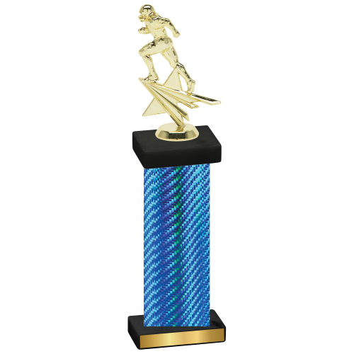 Single Blue Carbon Fiber Football Trophy