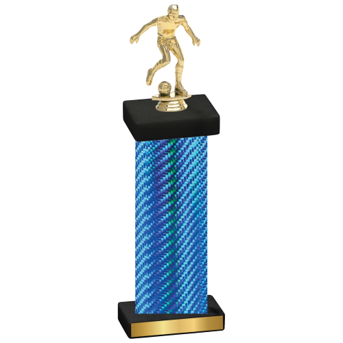 Single Blue Carbon Fiber Soccer Trophy