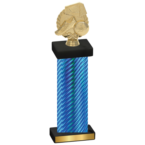 Single Blue Carbon Fiber Soccer Trophy