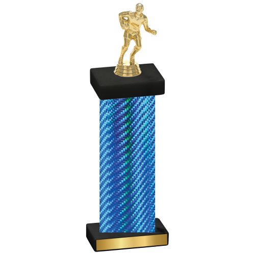 Single Blue Carbon Fiber Rugby Trophy