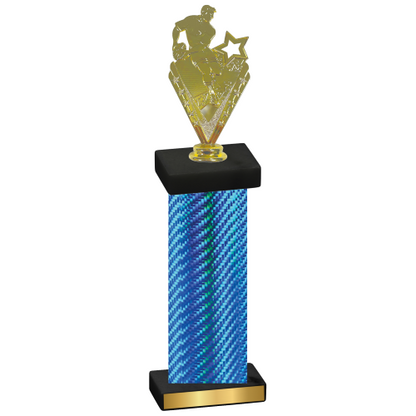 Single Blue Carbon Fiber Rugby Trophy