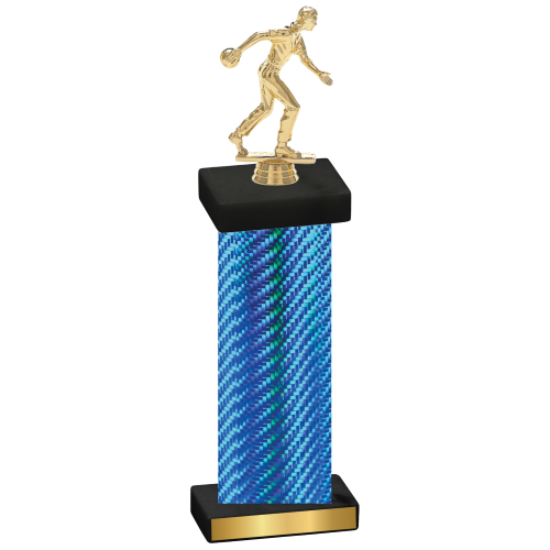 Single Blue Carbon Fiber Bowling Trophy