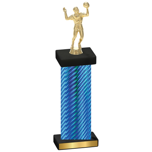 Single Blue Carbon Fiber Volleyball Trophy