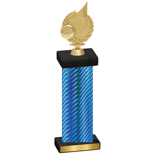 Single Blue Carbon Fiber Volleyball Trophy