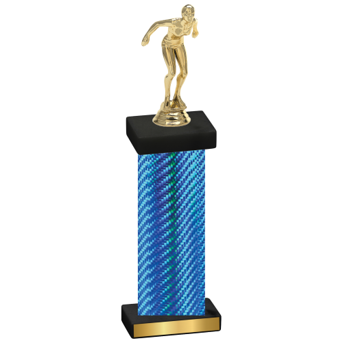 Single Blue Carbon Fiber Tennis Trophy