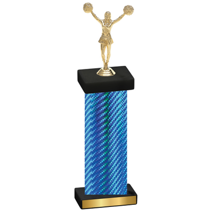 Single Blue Carbon Fiber Cheerleading Trophy