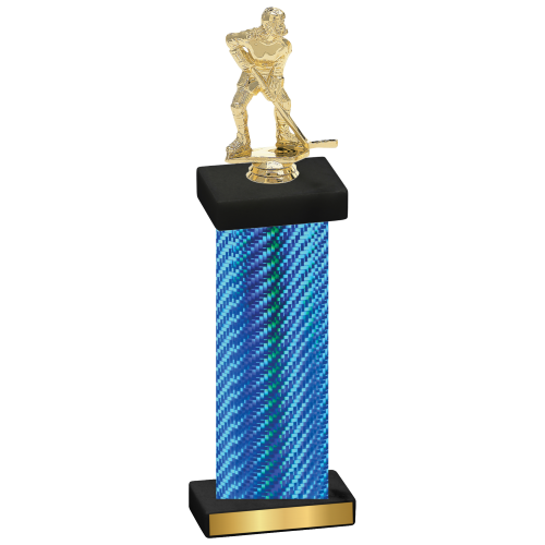 Single Blue Carbon Fiber Hockey Trophy