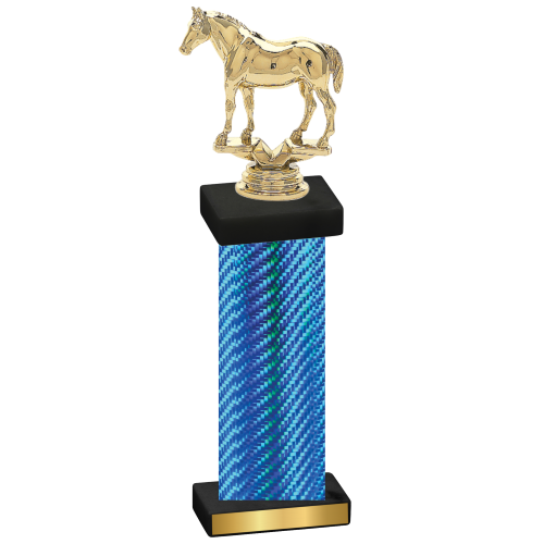 Single Blue Carbon Fiber Horses Trophy