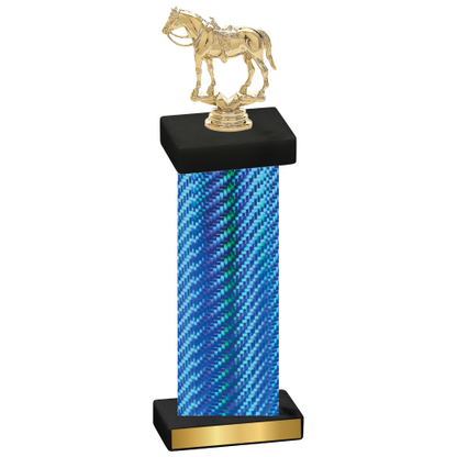 Single Blue Carbon Fiber Horses Trophy