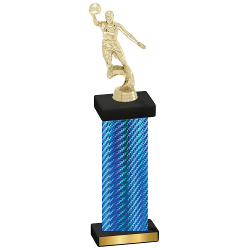 Single Blue Carbon Fiber Basketball Trophy