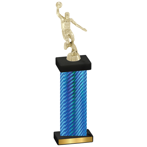 Single Blue Carbon Fiber Basketball Trophy