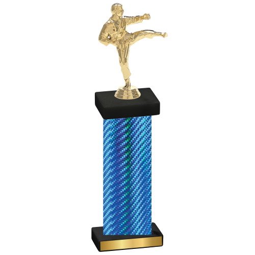 Single Blue Carbon Fiber Karate Trophy