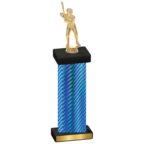 Single Blue Carbon Fiber Baseball Trophy