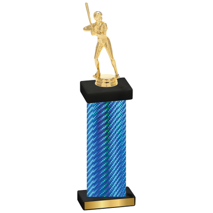 Single Blue Carbon Fiber Softball Trophy