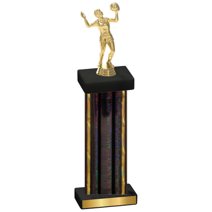 Single Black Glacier Volleyball Trophy