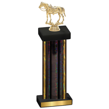 Single Black Glacier Horses Trophy