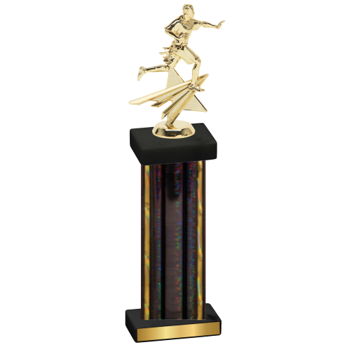 Single Black Glacier Flag Football Trophy