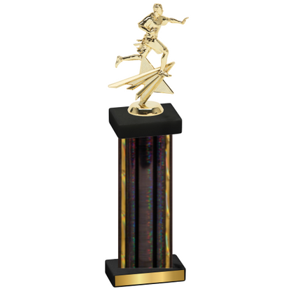 Single Black Glacier Flag Football Trophy