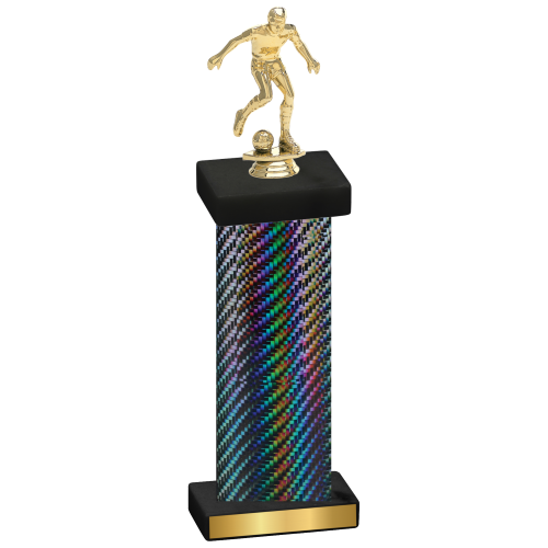 Single Black Carbon Fiber Soccer Trophy