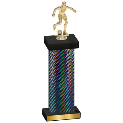 Single Black Carbon Fiber Soccer Trophy