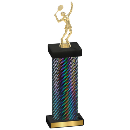 Single Black Carbon Fiber Tennis Trophy