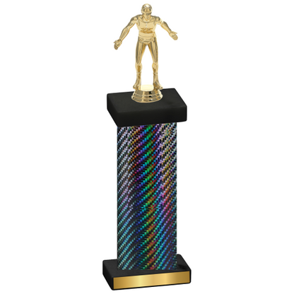 Single Black Carbon Fiber Wrestling Trophy