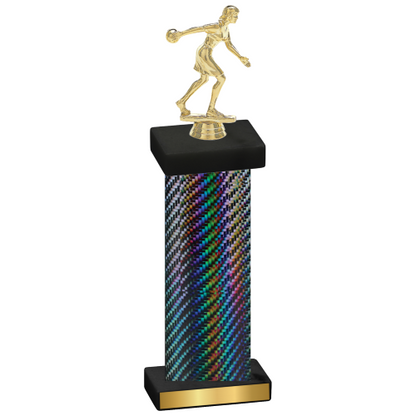 Single Black Carbon Fiber Bowling Trophy