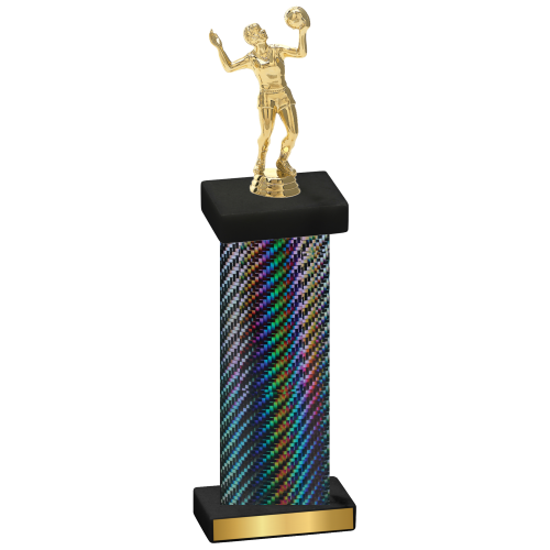 Single Black Carbon Fiber Volleyball Trophy