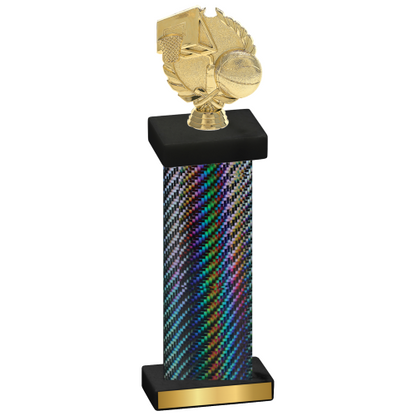 Single Black Carbon Fiber Basketball Trophy