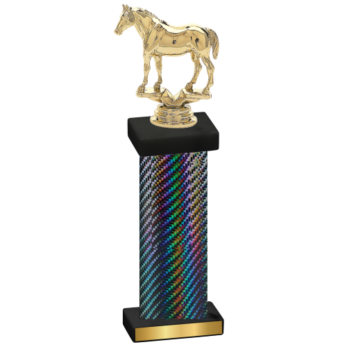 Single Black Carbon Fiber Horses Trophy