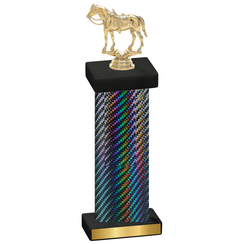 Single Black Carbon Fiber Horses Trophy