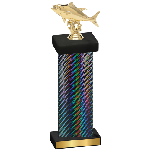 Single Black Carbon Fiber Fishing Trophy